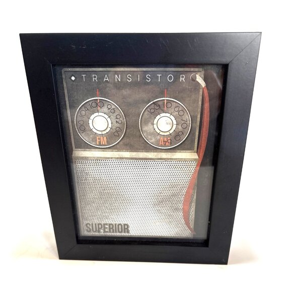 Vintage-Inspired Transistor Radio Wall Art Prints In Black Frames - Picture 2 of 5
